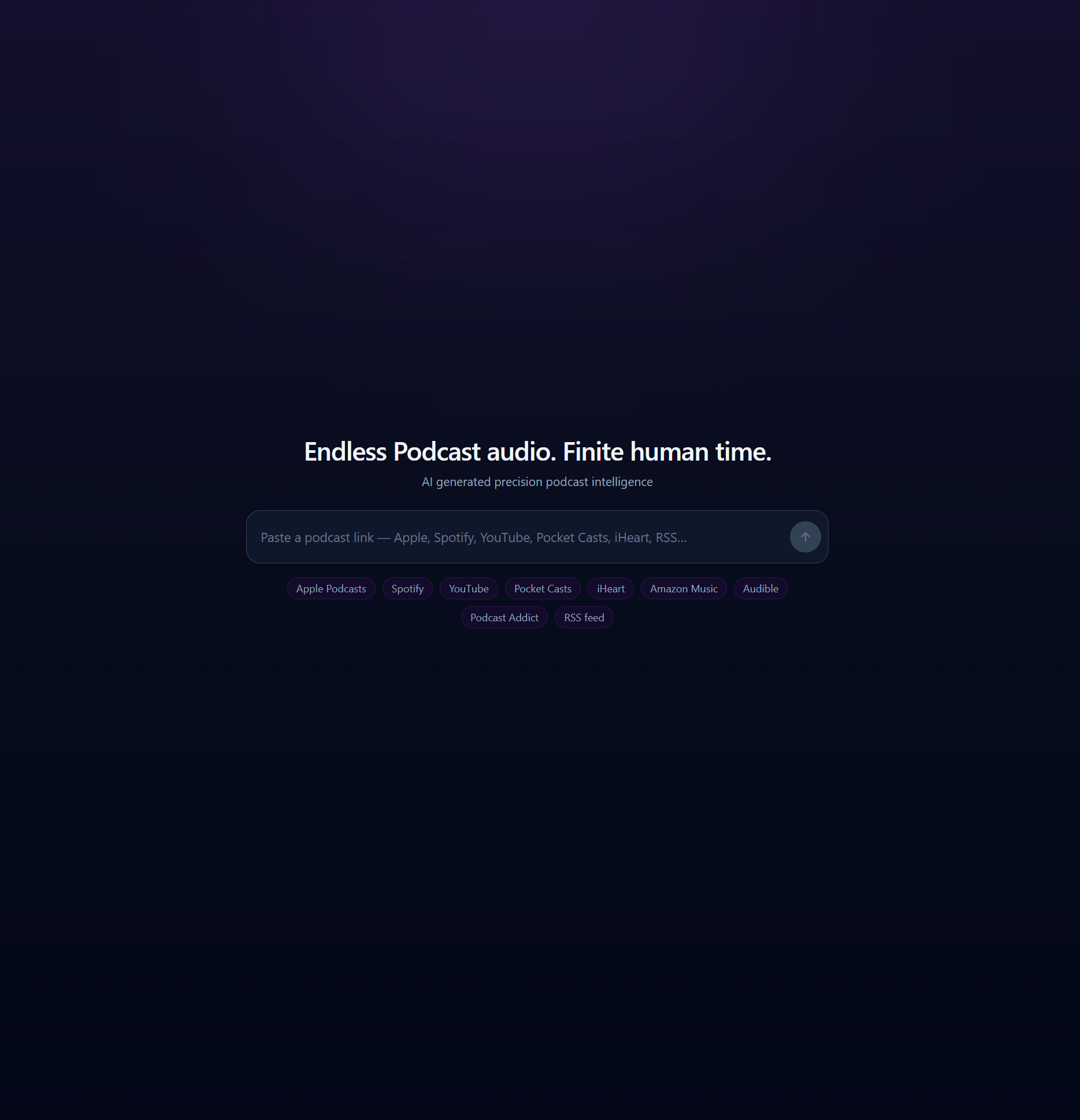 Pasting a podcast link into ChatGPodT